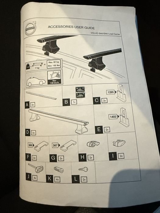 Bare transversale originale Volvo pentru S60 III (19-25) sau S90 17-24