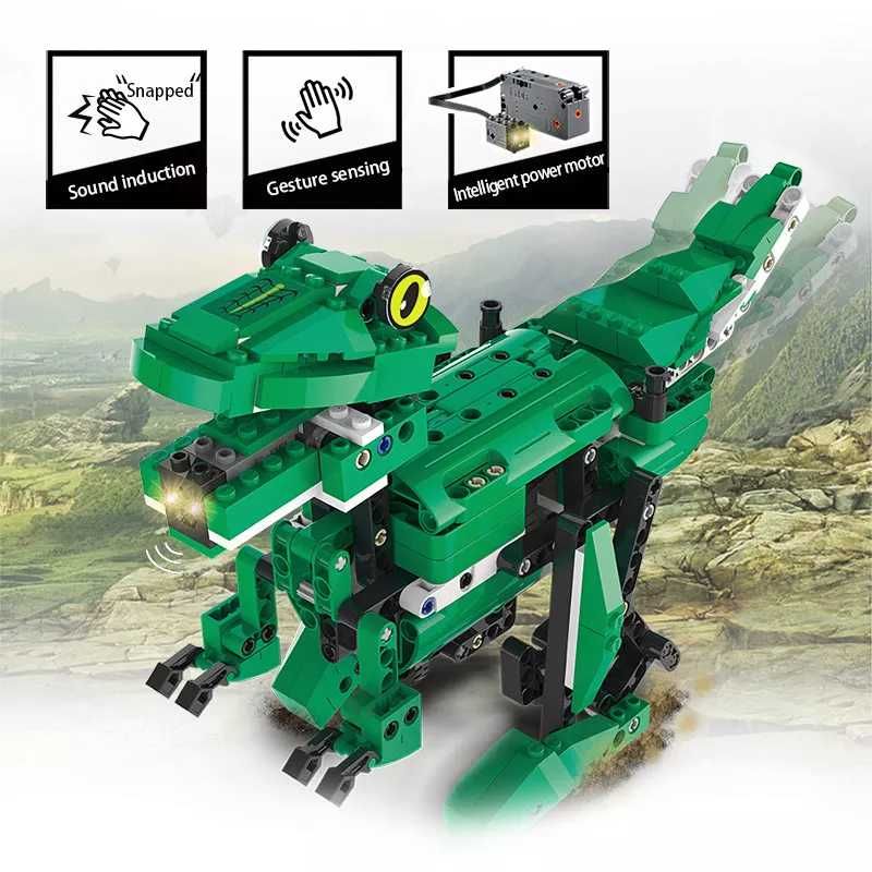 Dinosaur / crocodil 2 in 1 cu RC, CADA 435 piese, Bricks Toys for Kids