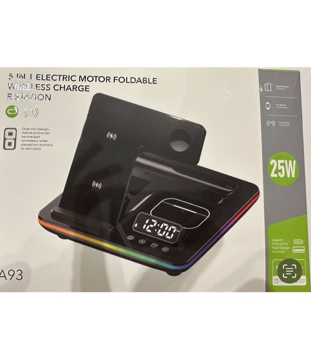 Incarcator Stand Wireless Afisaj Telefon Casti Ceas Iphone Apple