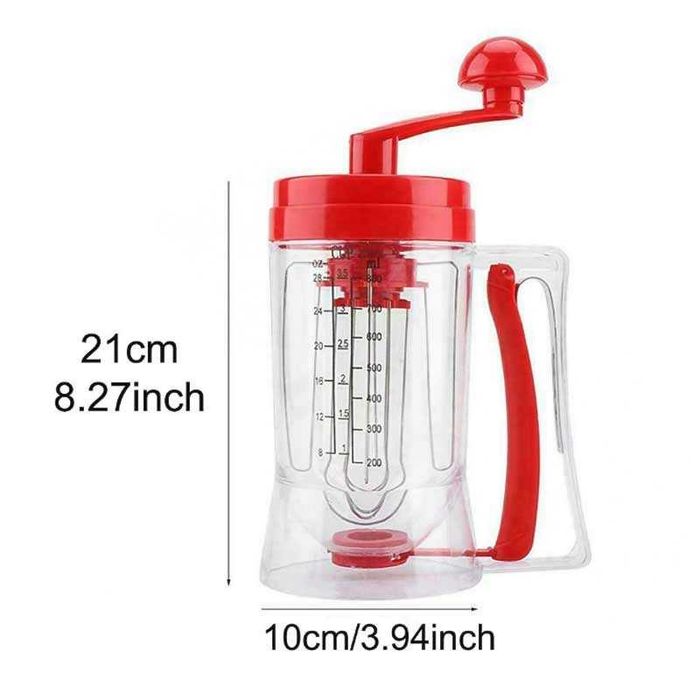 Ръчна машина за палачинки и мъфини с диспенсър и дръжка за миксер