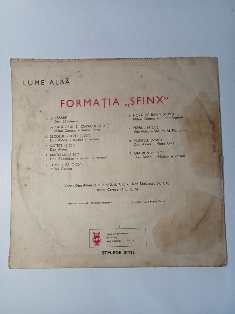 Disc vinil Sfinx Lume Alba