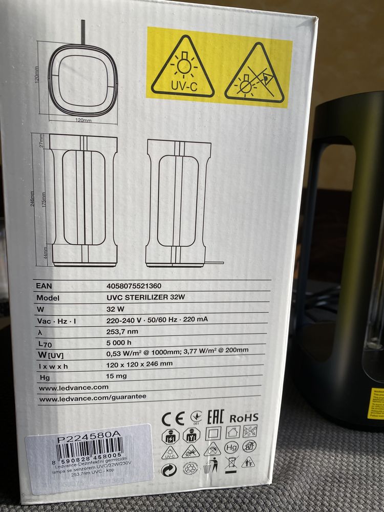 Lampa Bactericida Virucida UV Xiaomi Five Smart, Wi-Fi, Negru