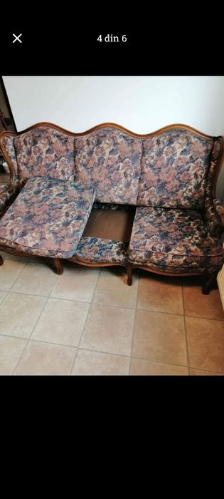 Canapea rococo lemn cires
