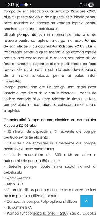 Pompă electrica pentru san