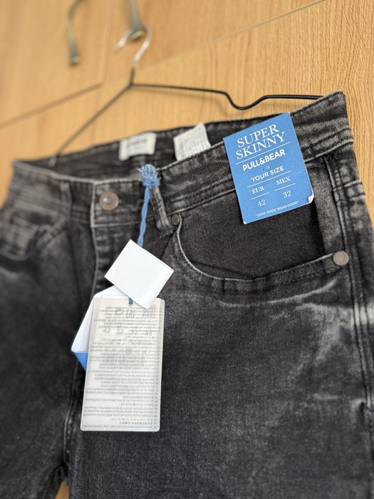 Jeans Pull&Bear Super Skinny Black-Noi-Marime 32