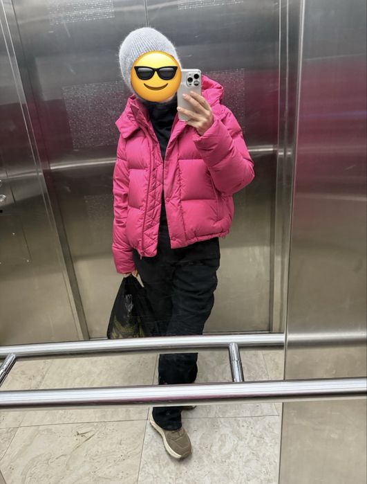 Пуховик розовый, размер S