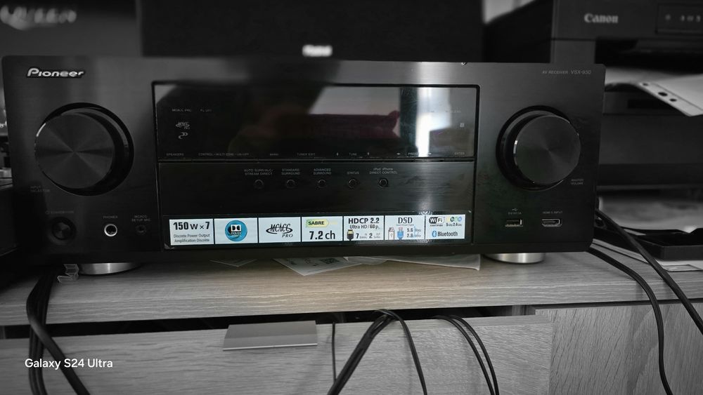 Sistem audio Pioneer VSX 930K 2 boxe Magnat, centru si subwoofer