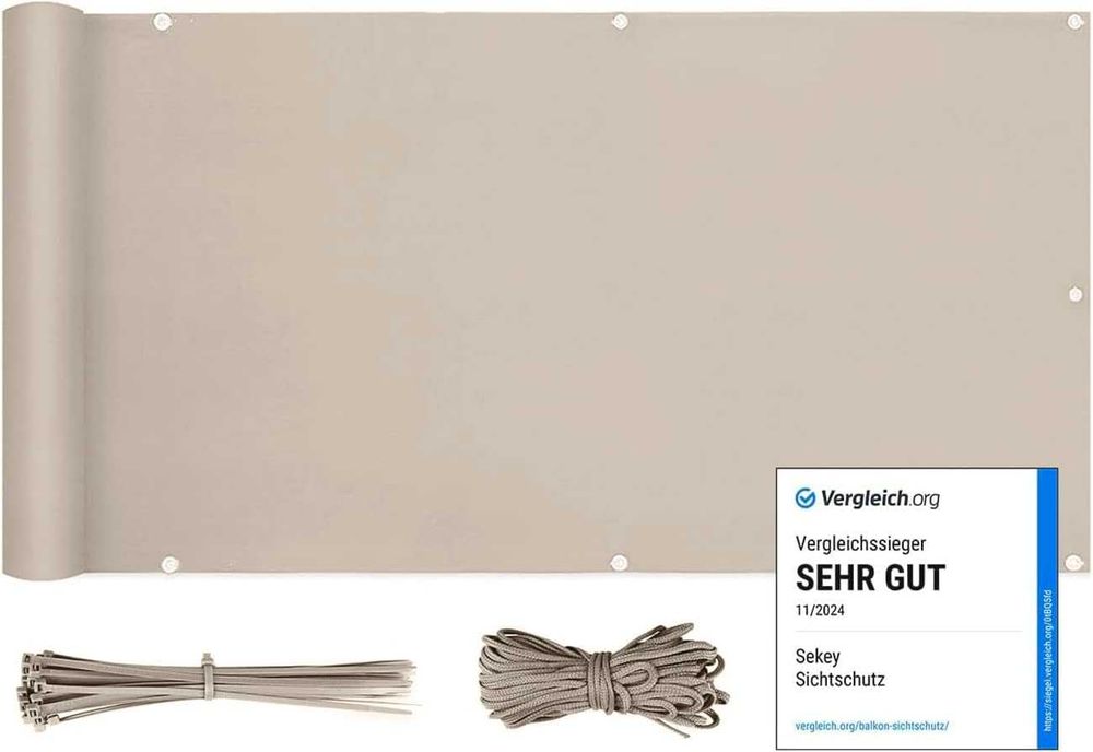 НОВА! Плътна преграда за балкон 1.2 х 6 м, защита от вятър и UV