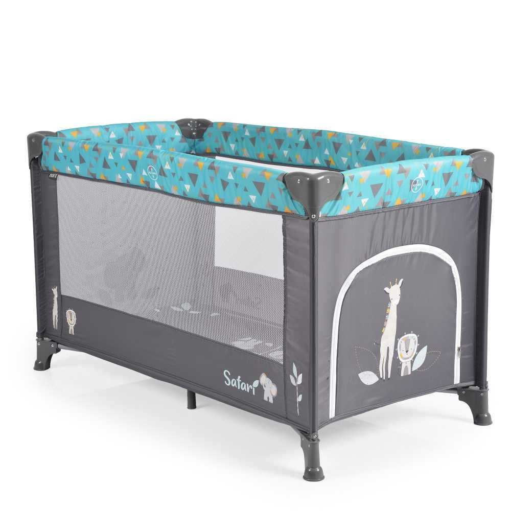 Patut pliabil pentru copii Moni Safari Turquoise
