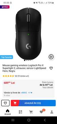 Mouse gaming wireless Logitech Pro X Superlight 2