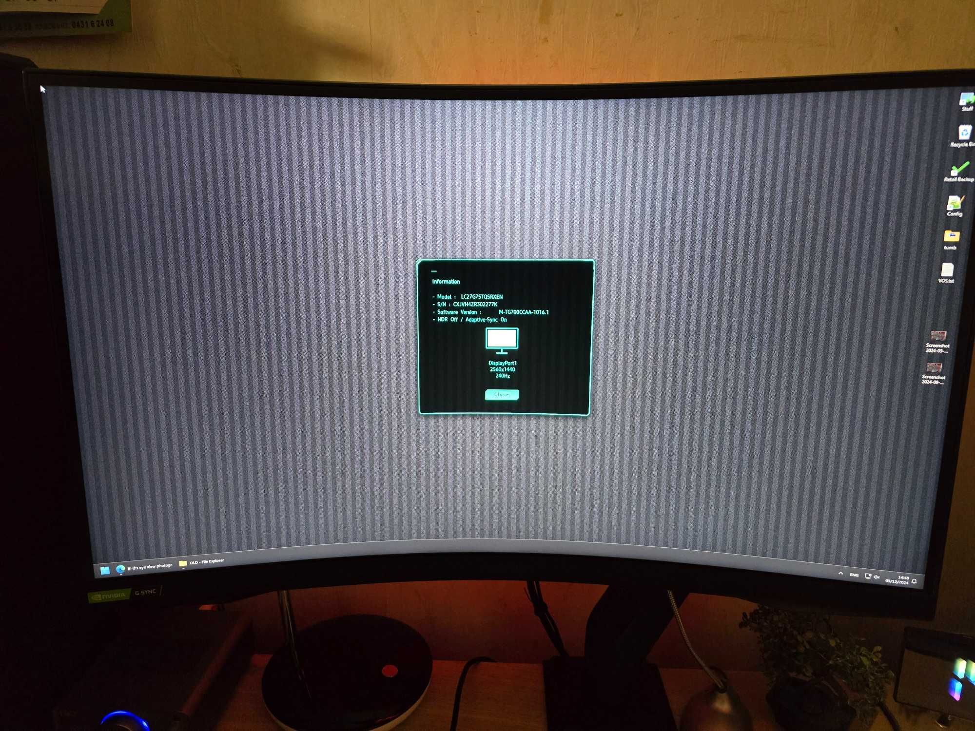 Продавам монитор Samsung Odyssey G7 27", VA панел, 240Hz, 1440p