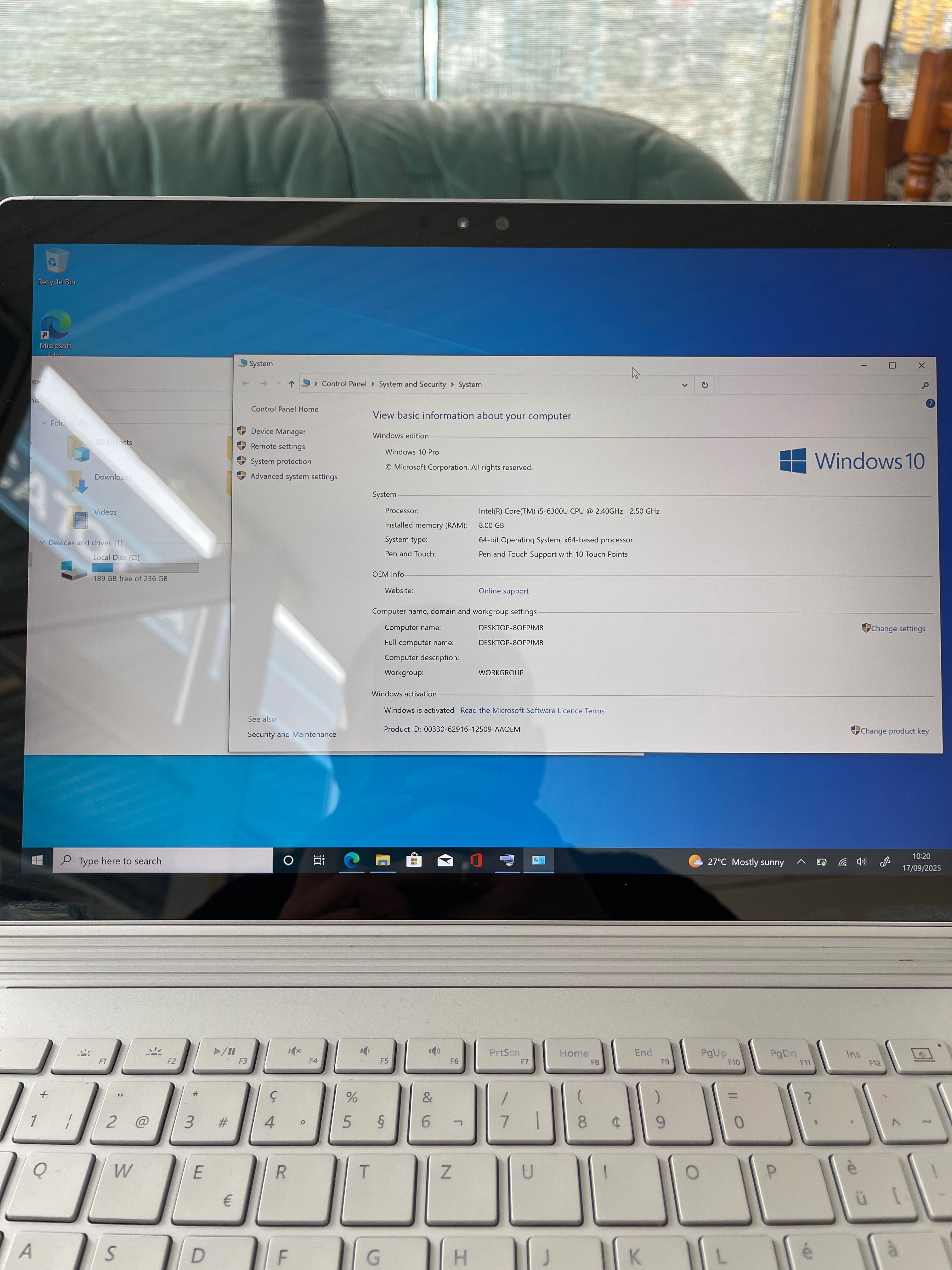 Microsoft Surface Book I5 8GB 256 SSD