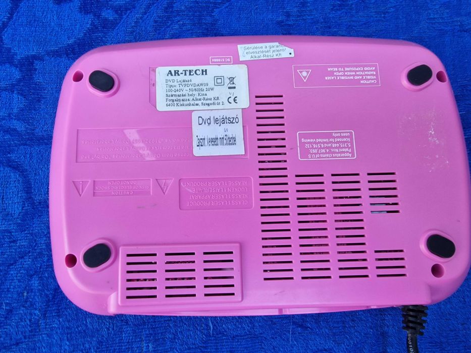 Pink DVD Player | Ar-Tech Model TVPDVDAW09 | SCART OUTPUT