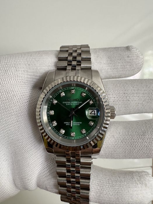 Ceas Seiko DateJust Green Diamond Mod
