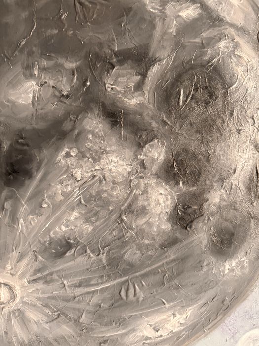 Tablou ulei Luna abstract 70x70 cm cu sasiu 4cm