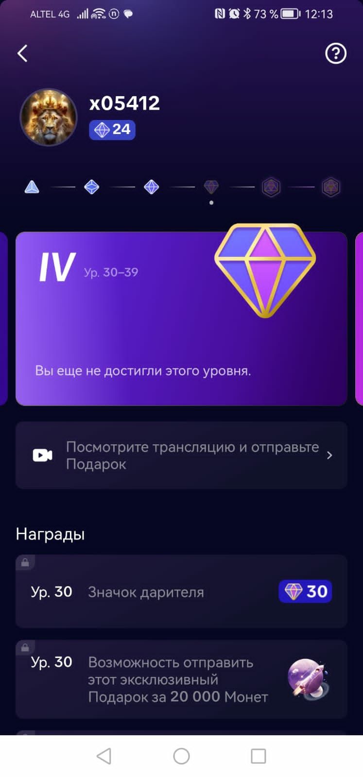 Tiktok аккаунт с уровнем