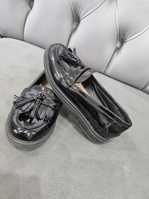 Pantofi papuci eleganti casual pentru fete cu ciucuri marime 27