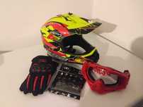 Set casca enduro+Ochelari+Manusi+Cagula