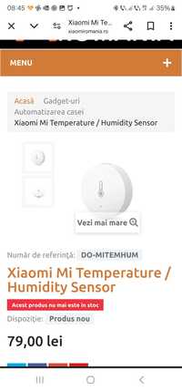 Senzori temperatura și umiditate Xiaomi ZigBee