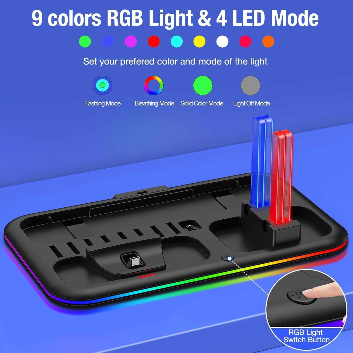 Dock Adaptor încărcare RGB NintendoSwitch/Lite/OLED,Switch Pro Joycons