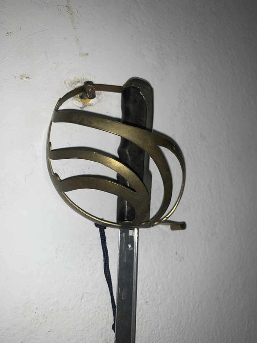 Panoplie sabie fier cu teaca si ham de piele