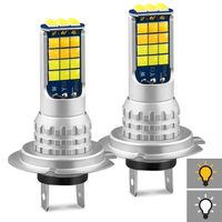 Set 2 becuri H7, 24 LED/BEC, 80W set, Lumina 6000k si 3000k alb/galben