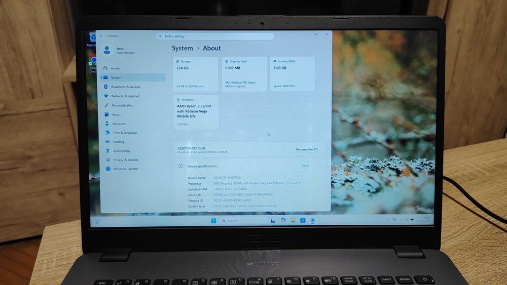 Laptop ASUS A505ZA/AMD Ryzen 3/SSD