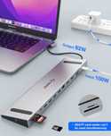 Docking Station, TOTU 13 in 1 USB C Dual 4K HDMI, 82W PD