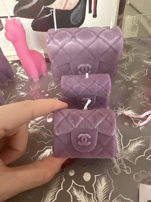 Ръчно изработени свещи Chanel, мече, алпака и др.