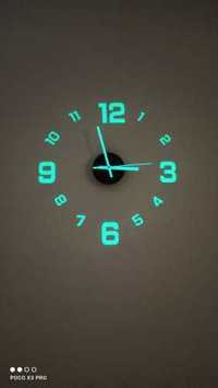 Ceas pentru Perete Decorativ, Fosforescent/Negru 40 cm  Banda Adeziva