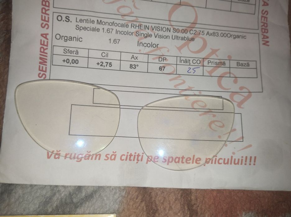 Lentile hipermetropie cu dioptrii +2.5 -4 ,+2.75 -5