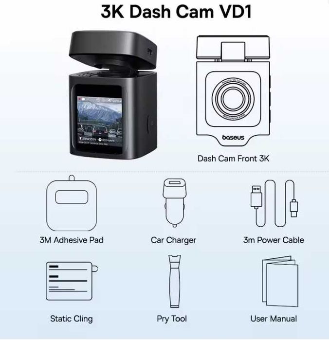 Camera Auto Baseus VD1 3k noua supercapacitor