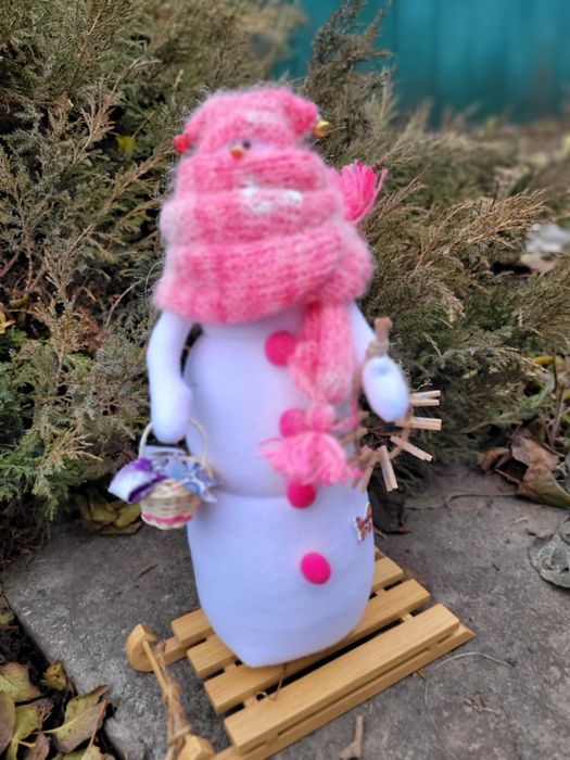 Новогодний снеговик подарок ручная работа