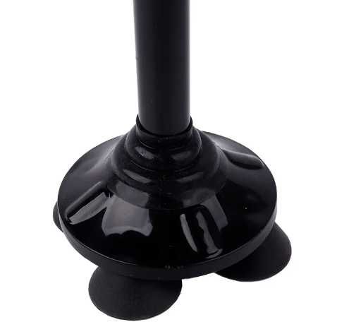 Baston ajustabil cu lanterna si maner pliabil, Negru, 82 cm