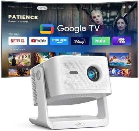 Нов черен Домашен кино проектор 4K HDR10+ с Google TV и Bluetooth звук