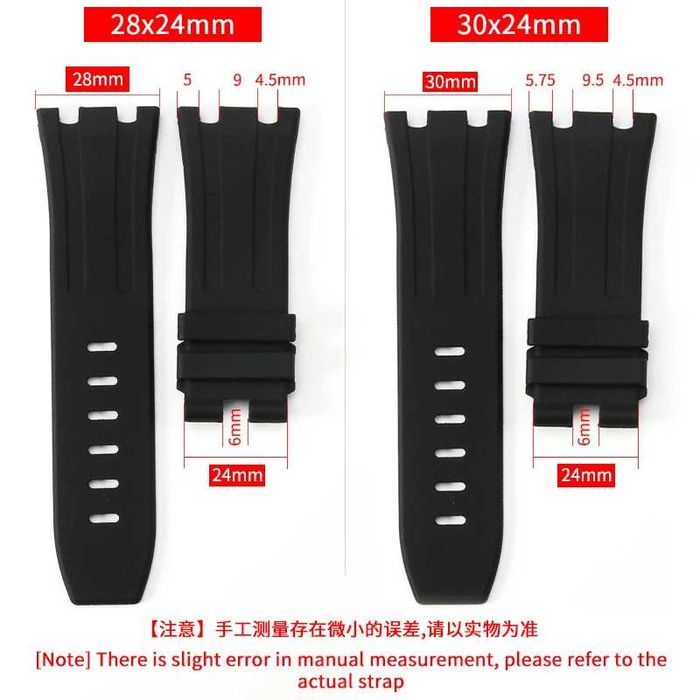 curea ceas Audemars Piguet, neagra din silicon.