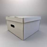 34х34х20 см белая коробка с крышкой с ручками