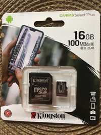 Micro Sd Hc Kingston 16gb клас 10 с адаптер