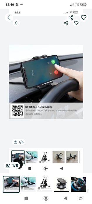 Suport auto universal  pentru telefoane mobile