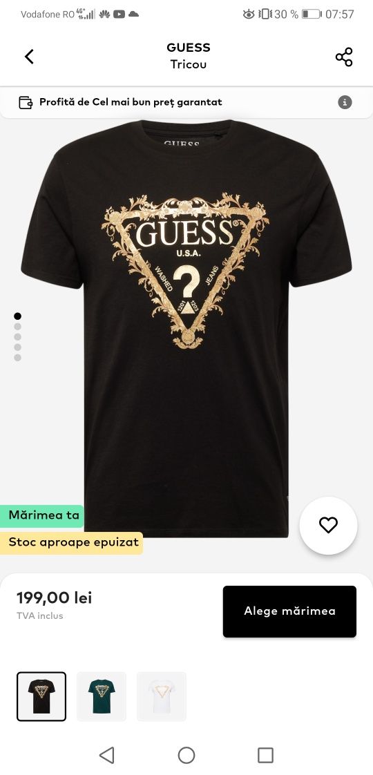 Tricou barbati Guess, nou, M și L.