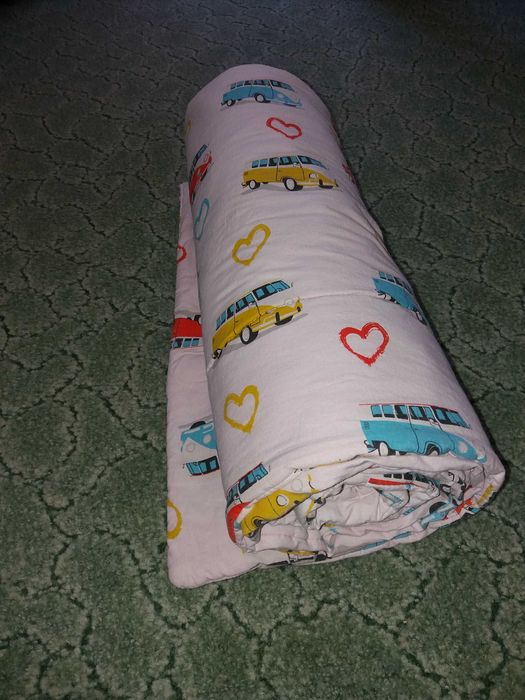 Pilota usoara plapumioara copii Baltic Bebe 125x95cm cu cearceaf husa