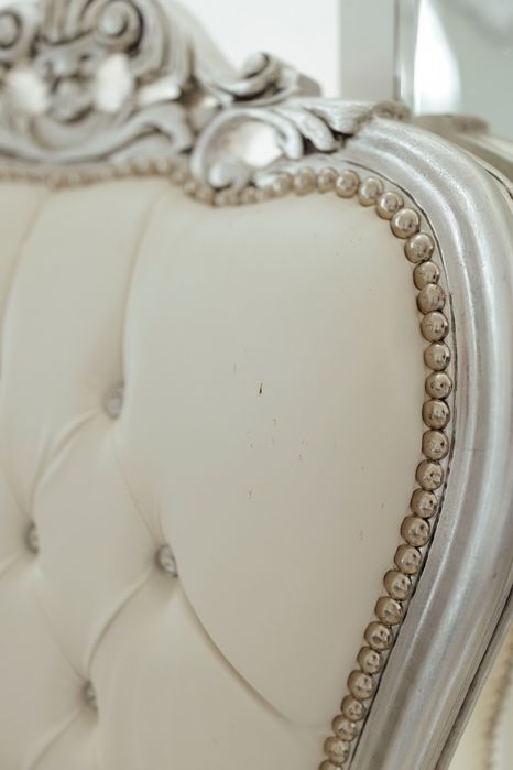 Fotoliu tip Tron - Lemn masiv - Imitație piele - Baroc