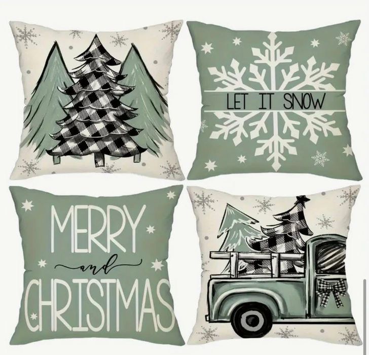 Комплекти от 4бр. коледни калъфки за декоративни възглавнички 45х45см.