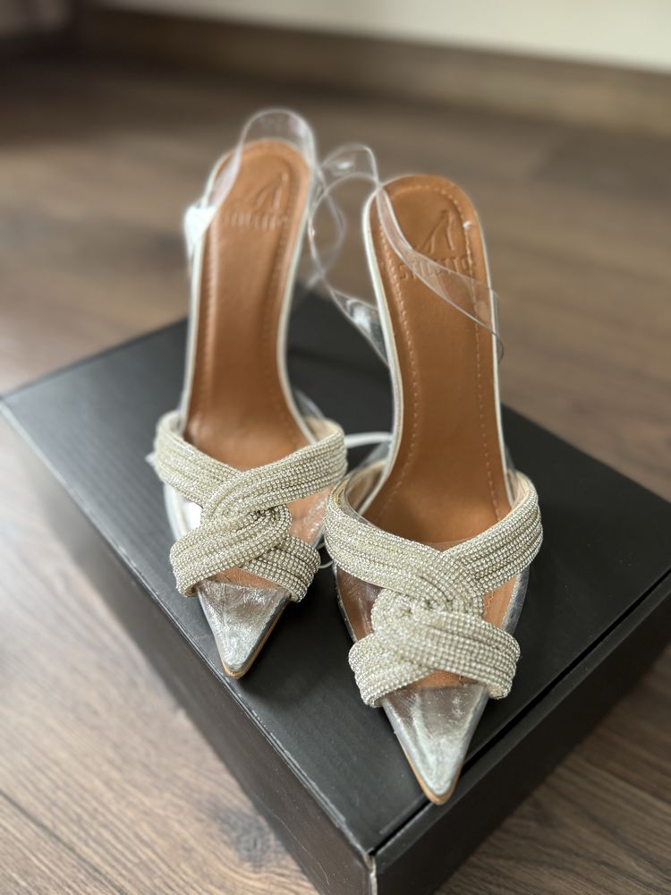 Дамски обувки на ток Stiletto Azure Silver 36 размер