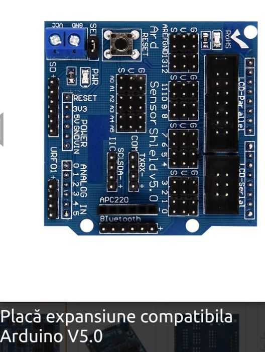 Senzor prezența PIR HC-SR501 și Placă expansiune compatibila Arduino V