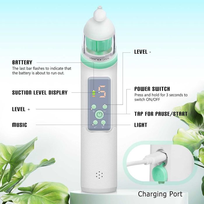 Aspirator nazal electric portabil, silentios pentru bebelusi si copii