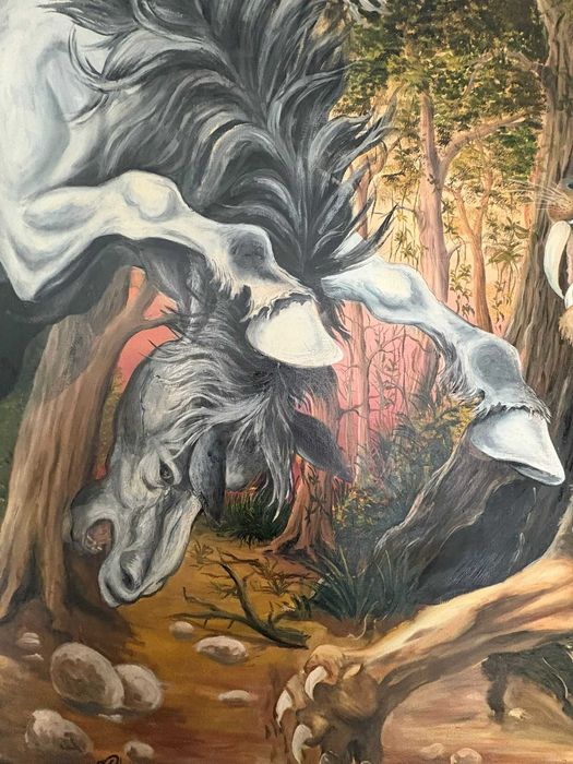 Vand pictura ulei pe panza 173x99 cm