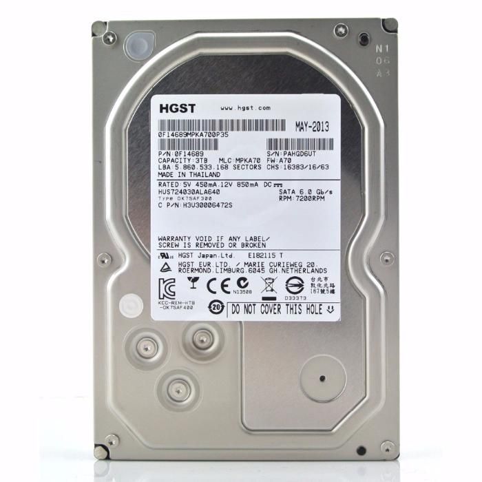 Hard disk HGST Hitachi 3TB 7200 buffer 64MB SATA3 format 3.5 HDD Pc