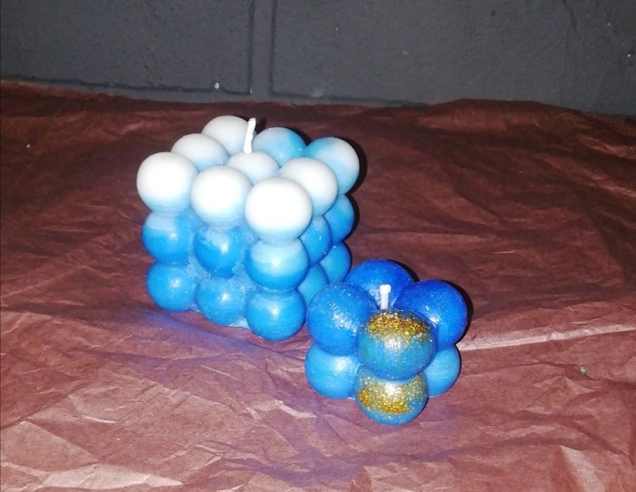 Декоративные свечи бабл, пион