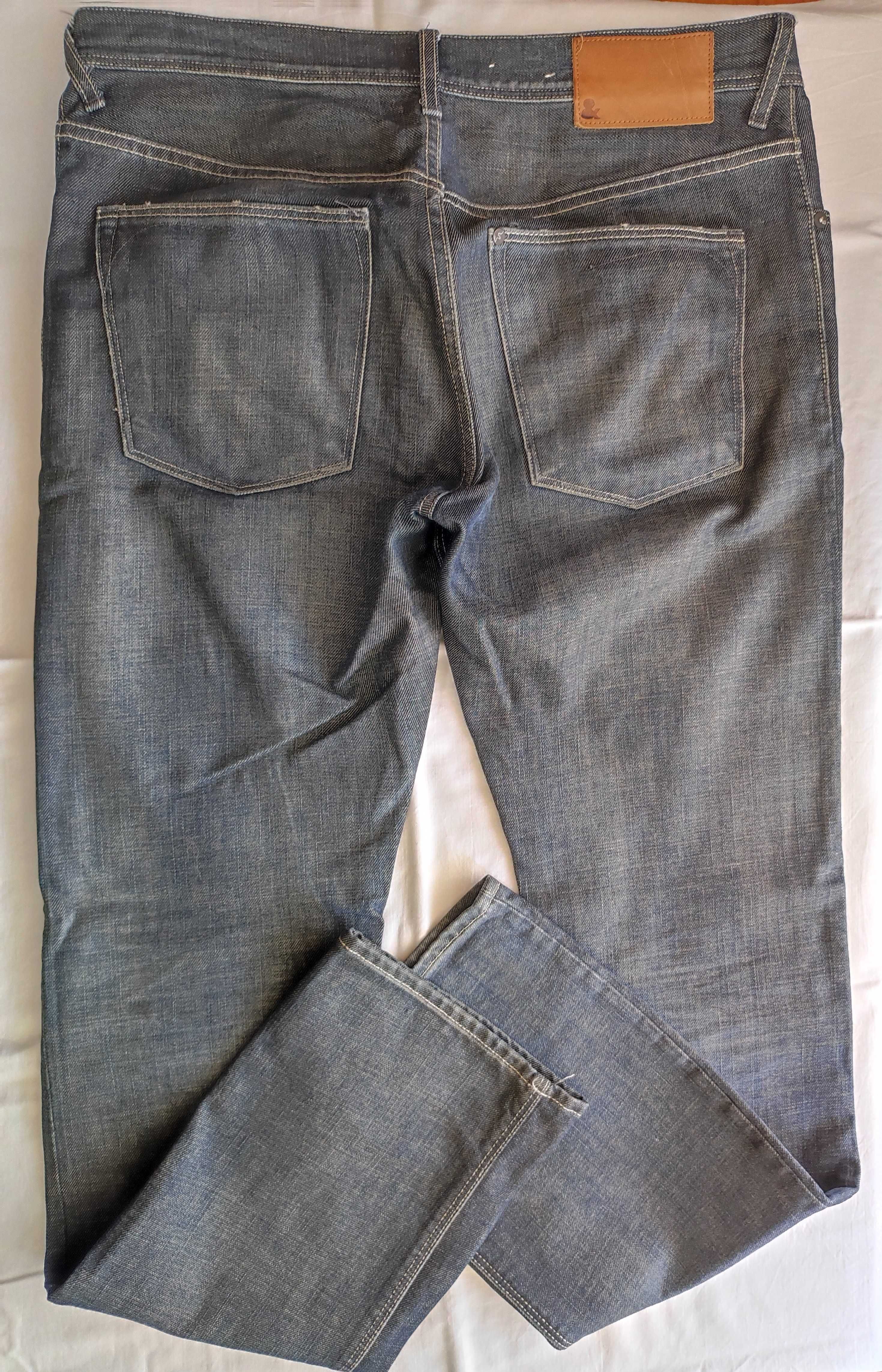 4 blugi slim fit H&M, marime 31-US/S-M/42-44, alb / albastru / negru